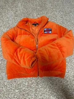 オレンジ フリースダウンジャケット
