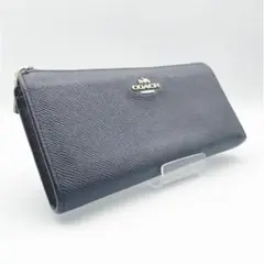 COACH（コーチ）】長財布 L字ファスナー レザー ブラック ロゴ金具
