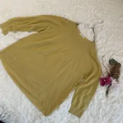 I.T.S. international長袖トップス(F)丸襟　イエロー　無地