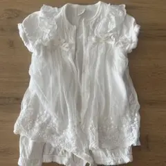 Cottoli ホワイト ベビードレス 70cm