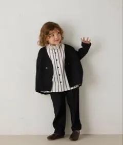 riziere/ノーカラージャケットセットアップ/ネイビー