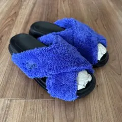 MARNI マルニ　スライドサンダル　テリースライダー　ボア　ロゴ刺繍のサムネイル