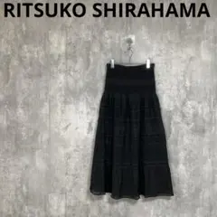 【RITSUKO SHIRAHAMA】　シフォンレースフレアスカート　日本製のサムネイル