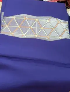 紫色 幾何学模様 名古屋帯