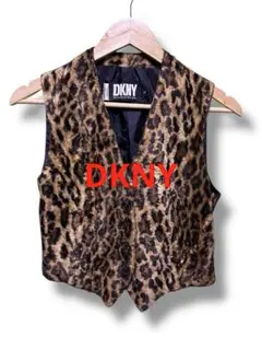 DKNY 90〜00s レオパード柄ファーベスト