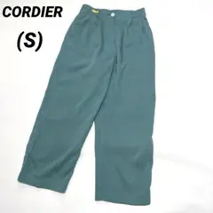 CORDIER コルディア　タック入りカラーパンツ　グリーン　緑　42 日本製のサムネイル