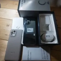 ジャンク　OPPO Find X3 Pro グレー レザーケース付き