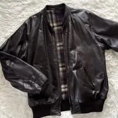 '70 ヴィンテージ　リアルレザー　ボンバージャケット　ダークブラウン　短丈