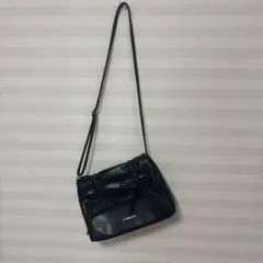 FASHIONLABS ブラックレザーショルダーバッグ