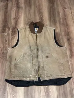 一点物】Carhartt ダックベスト リアルペンキ ビンテージ 山田蓮