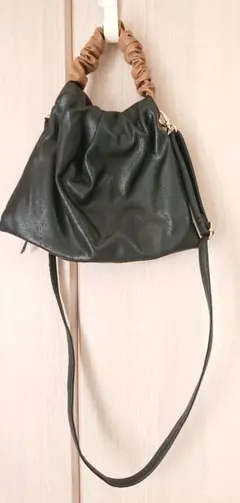 しまむら♡2wayフリルハンドルトート♡ブラック×ブラウン