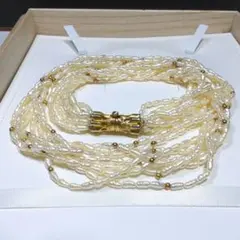 本真珠 ケシパール 8連 ネックレス 淡水