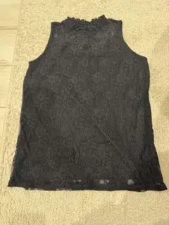 ブラックレースノースリーブチュニック