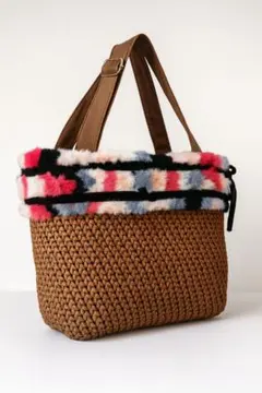 ハンドバッグ オールシーズン カジュアルなブラウンかごバッグ