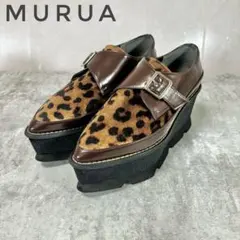 MURUA ベロアソールローファー　厚底