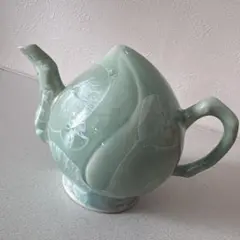骨董品　中国茶器　急須　桃 即購入可】中国宣興 紫砂 朱泥 横手 急須 茶煙香 骨董 茶道