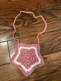 編み物　ショルダーバッグ