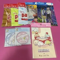 景品セット（パピコシューター、ブリキコースター、クリアファイル、ノート）