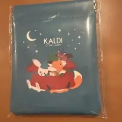 【新品未使用】KALDI 　カルディ　クリスマス　ぱっちん　ポーチ　グリーン