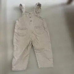 ベージュ コーデュロイ オーバーオール