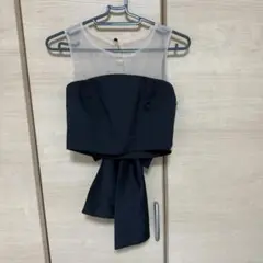 シースルー背面リボン付き黒ビスチェ