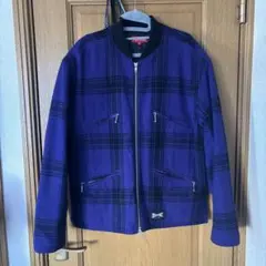 【極上】Supreme チェックブルゾン / S / BLUE