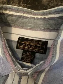 Eddie Bauer ストライプシャツ Lサイズ　黒タグ