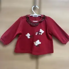ファミリア familiar トレーナー 80赤 クマ チェック柄 ベビー服