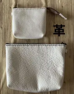 ハンドメイド　革　手縫い　ポーチ2点セット