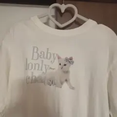 mieya mieya キャット Tシャツ　blue