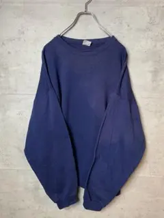 Hanes ネイビー オーバーサイズ コットントレーナー E40