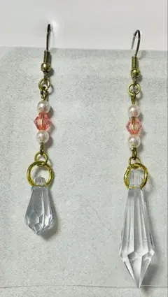 3点セット（ブルー系・クリア・オレンジ系） アクリルビーズ [ハンドメイド]