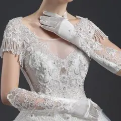 ウエディンググローブ ホワイト 結婚式 コスプレ サテン 花嫁 二次会 白