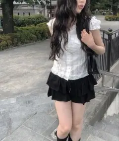anyonemore ホワイト レース 半袖 ブラウス