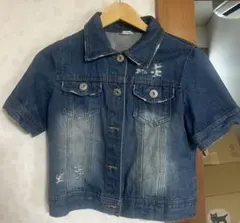 ダークブルー 半袖デニムジャケット