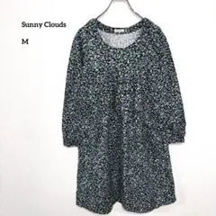 Sunny Clouds 小花柄長袖ワンピース M ゆったりd735