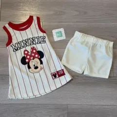 新品未使用！美品！ミニーマウス　バスケビブス　12Mサイズ