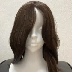 [医療用/人毛ミックス/ハイスペック]ダークブラウン ロングウィッグ