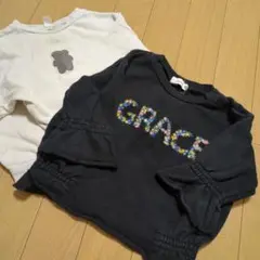 黒と白のトレーナーセット 80サイズ