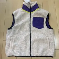 MARKY'S キッズベスト 150cm オフホワイト/パープル　ボア　新品