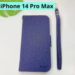 iPhone 14 Pro Max 手帳型 スマホケース ストラップ付き 紫