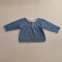 110 裏起毛 長袖 重ね着風トレーナー