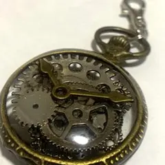 スチームパンク風　時計チャーム　長針短針のみ