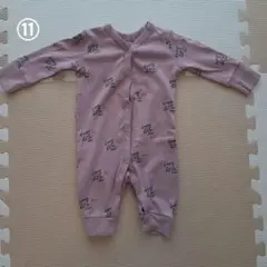 ベビーロンパースパープル 長袖 3-6ヶ月