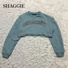 SHAGGIE トレーナー F スウェット　ロゴ　クロップド丈　カジュアル　水色のサムネイル