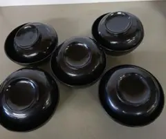 懐石道具 木製黒真塗 四つ碗 小丸椀 応量器 2客セット 吸い物椀 和食器