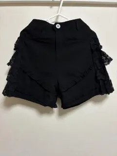 ブラック レースフリル ショートパンツ