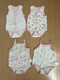 ベビー肌着 4点セット ロンパース　前あき　キャミソール　女の子向け♡