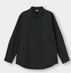 ★美品★GU ブロードシャツ 長袖 メンズ M 黒 女性にもおすすめ ジーユー
