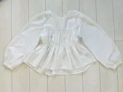 VIS シャーリングブラウス　ホワイト